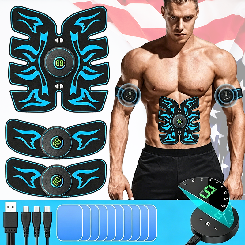 Stimulateur abdominaux Tactical X d'origine - 8 abdominaux + coussinets en gel Stimulateur abdominaux ultime 360